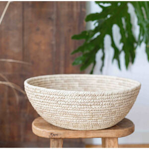 Will & Atlas Palm Leaf Jumbo Woven Bowl NEW WITH TAGS